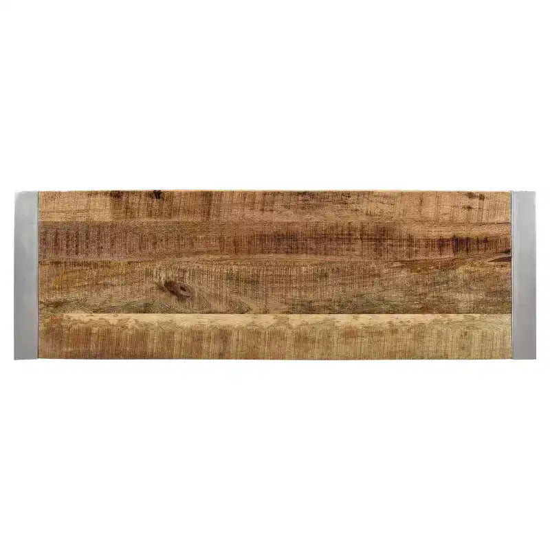 Reclaimed wood and Silver Metal - Bench -
