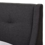 Modern and Contemporary Fabric Upholstered Walnut - Finished Platform Bed Dark Gray -