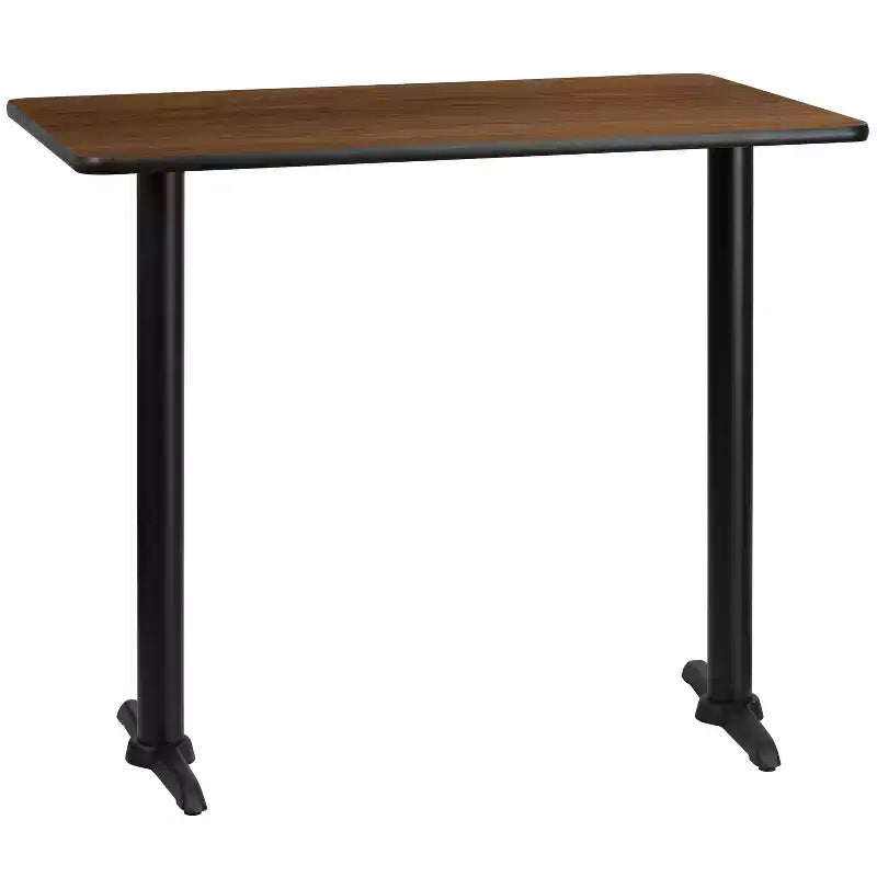 30'' x 48'' Rectangular Laminate Table Top with 5'' x 22'' Bar Height Table Bases