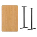 30'' x 48'' Rectangular Laminate Table Top with 5'' x 22'' Bar Height Table Bases