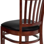 Vertical Slat Back Wooden Restaurant Chair