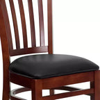 Vertical Slat Back Wooden Restaurant Chair