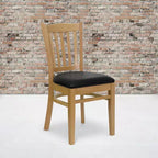 Vertical Slat Back Wooden Restaurant Chair