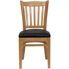 Vertical Slat Back Wooden Restaurant Chair