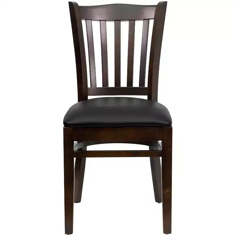 Vertical Slat Back Wooden Restaurant Chair