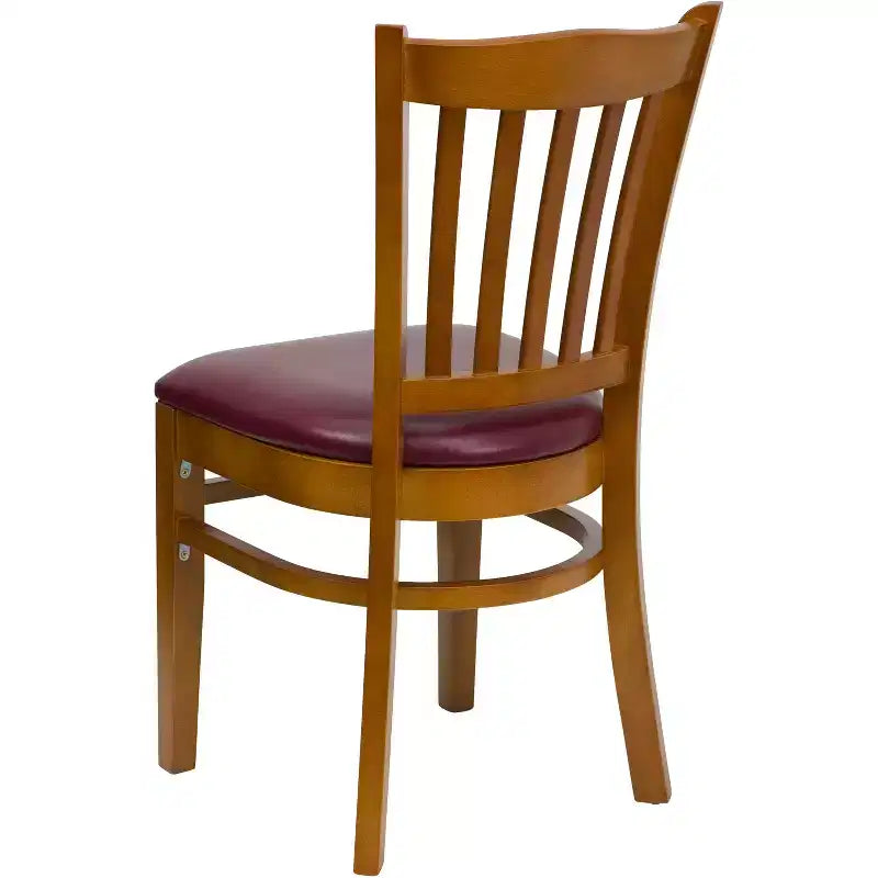 Vertical Slat Back Wooden Restaurant Chair