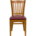 Vertical Slat Back Wooden Restaurant Chair