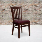 Vertical Slat Back Wooden Restaurant Chair