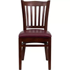 Vertical Slat Back Wooden Restaurant Chair