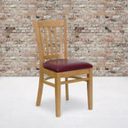 Vertical Slat Back Wooden Restaurant Chair