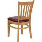 Vertical Slat Back Wooden Restaurant Chair