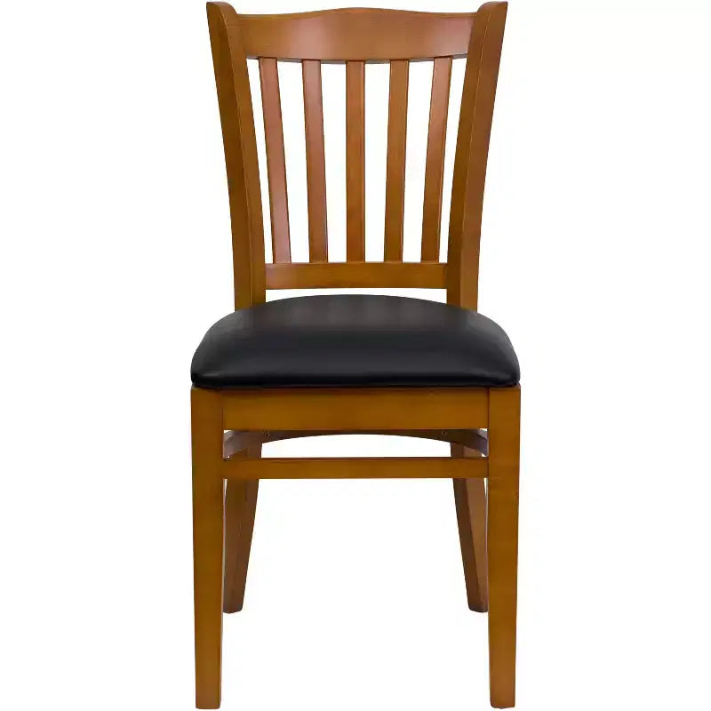 Vertical Slat Back Wooden Restaurant Chair