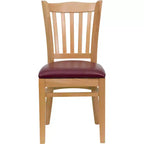 Vertical Slat Back Wooden Restaurant Chair