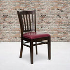 Vertical Slat Back Wooden Restaurant Chair