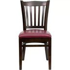 Vertical Slat Back Wooden Restaurant Chair