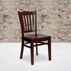 Vertical Slat Back Wooden Restaurant Chair