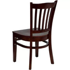 Vertical Slat Back Wooden Restaurant Chair