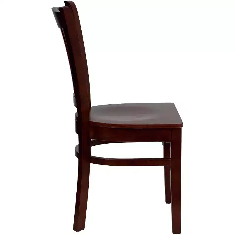 Vertical Slat Back Wooden Restaurant Chair