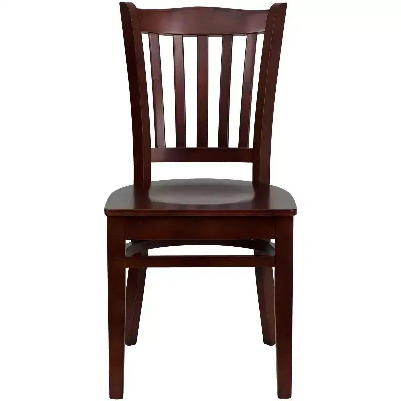Vertical Slat Back Wooden Restaurant Chair