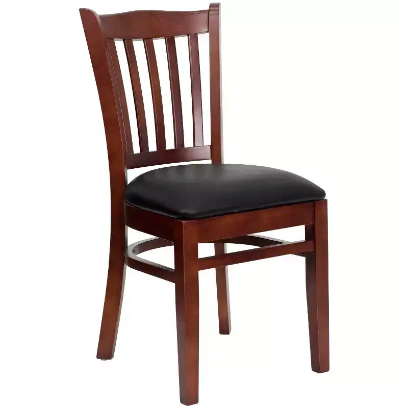 Vertical Slat Back Wooden Restaurant Chair