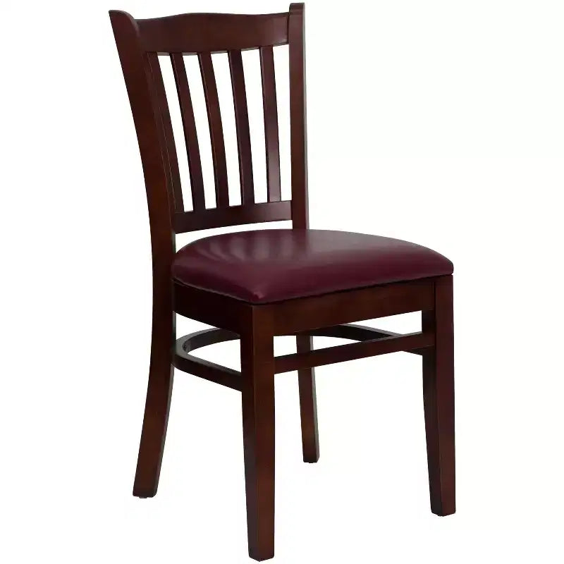 Vertical Slat Back Wooden Restaurant Chair