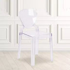Chaise Ghost avec dossier en forme de larme en cristal transparent