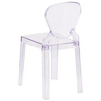 Chaise Ghost avec dossier en forme de larme en cristal transparent