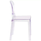 Chaise Ghost avec dossier en forme de larme en cristal transparent