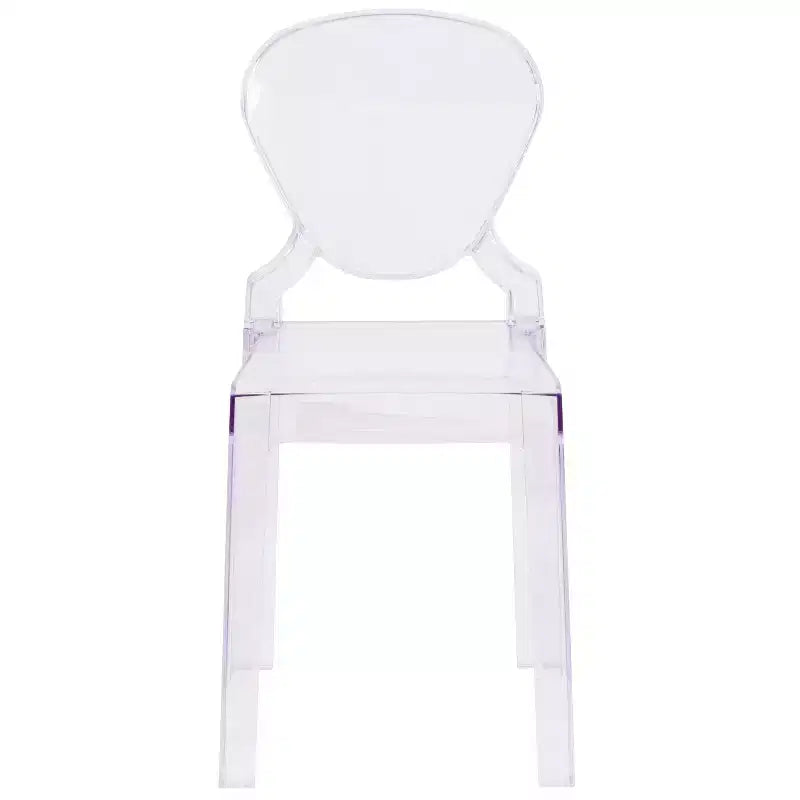 Chaise Ghost avec dossier en forme de larme en cristal transparent