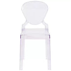 Chaise Ghost avec dossier en forme de larme en cristal transparent