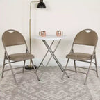 Extra Large Ultra-Premium Triple Braced Metal Folding Chair with Easy-Carry Handle