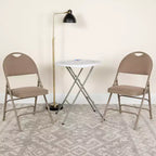 Extra Large Ultra-Premium Triple Braced Metal Folding Chair with Easy-Carry Handle