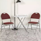 Extra Large Ultra-Premium Triple Braced Metal Folding Chair with Easy-Carry Handle