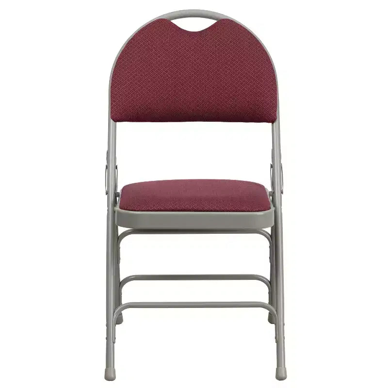 Extra Large Ultra-Premium Triple Braced Metal Folding Chair with Easy-Carry Handle