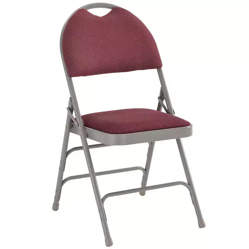 Extra Large Ultra-Premium Triple Braced Metal Folding Chair with Easy-Carry Handle