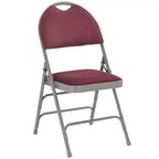 Extra Large Ultra-Premium Triple Braced Metal Folding Chair with Easy-Carry Handle