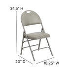 Extra Large Ultra-Premium Triple Braced Metal Folding Chair with Easy-Carry Handle