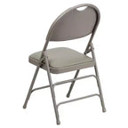 Extra Large Ultra-Premium Triple Braced Metal Folding Chair with Easy-Carry Handle
