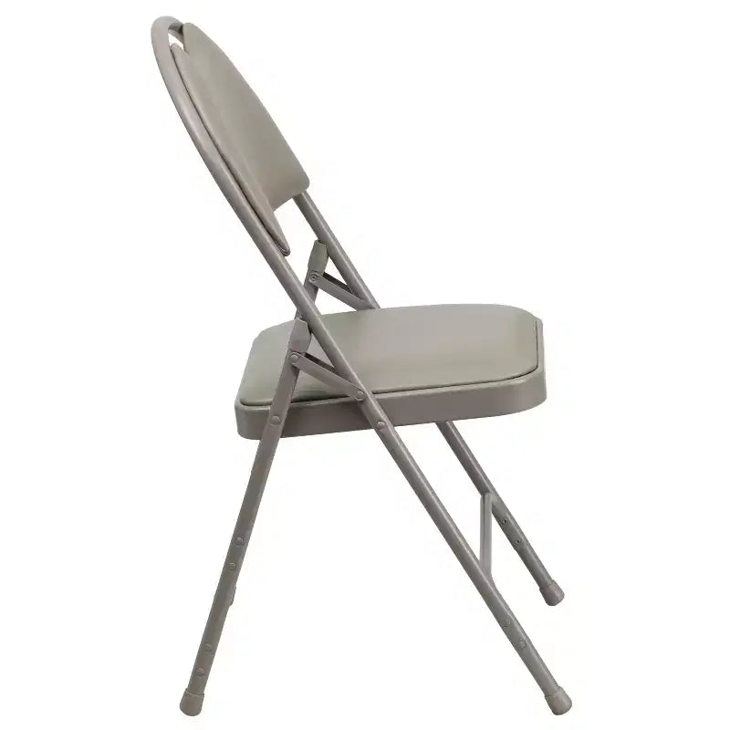 Extra Large Ultra-Premium Triple Braced Metal Folding Chair with Easy-Carry Handle