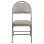 Extra Large Ultra-Premium Triple Braced Metal Folding Chair with Easy-Carry Handle