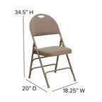 Extra Large Ultra-Premium Triple Braced Metal Folding Chair with Easy-Carry Handle