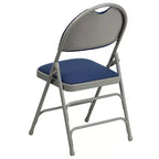 Extra Large Ultra-Premium Triple Braced Metal Folding Chair with Easy-Carry Handle