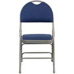 Extra Large Ultra-Premium Triple Braced Metal Folding Chair with Easy-Carry Handle