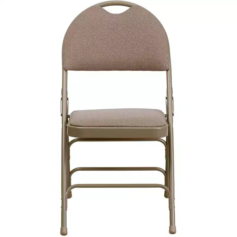 Extra Large Ultra-Premium Triple Braced Metal Folding Chair with Easy-Carry Handle