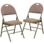 Extra Large Ultra-Premium Triple Braced Metal Folding Chair with Easy-Carry Handle