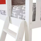 L-Shaped Twin over Twin Bunk Bed with Bookcase and Desk