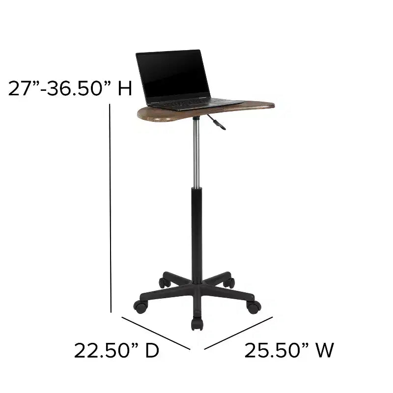 Sit to Stand Mobile Laptop Computer Desk - Portable Rolling Standing Desk