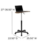 Sit to Stand Mobile Laptop Computer Desk - Portable Rolling Standing Desk