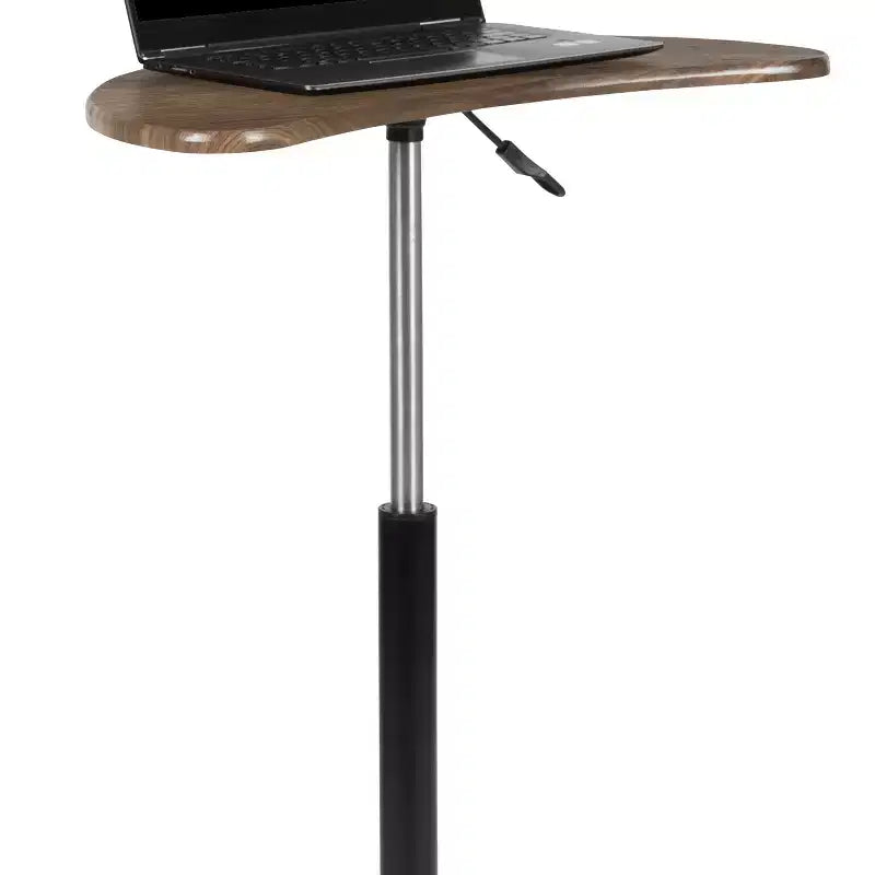 Sit to Stand Mobile Laptop Computer Desk - Portable Rolling Standing Desk