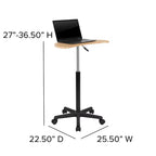 Sit to Stand Mobile Laptop Computer Desk - Portable Rolling Standing Desk